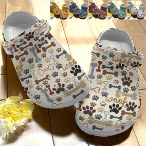 Clog Pet Personalize Clog, Custom Name, Text, Fashion Style For Women, Men, Kid, Print 3D Dog Cat Paw Prints V1 - Love Mine Gifts