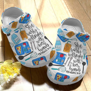 Lunch Lady Personalized Clog, Custom Name, Text Willingly With Her Hands, Fashion Style For Women, Men, Kid, Print 3D