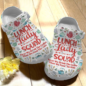 Lunch Lady Personalized Clog, Custom Name, Text Lunch Lady Squad, Fashion Style For Women, Men, Kid, Print 3D