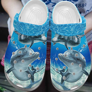 Clog Dolphin 3D Personalize Clog, Custom Name, Text, Fashion Style For Women, Men, Kid, Print 3D - Love Mine Gifts