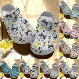 Clog Dog Personalized Clog, Custom Name, Text Lovely Husky Fabric, Fashion Style For Women, Men, Kid, Print 3D - Love Mine Gifts