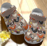 Clog Chicken Personalize Clog, Custom Name, Text, Fashion Style For Women, Men, Kid, Print 3D Whitesole Chicken Mom Pattern - Love Mine Gifts