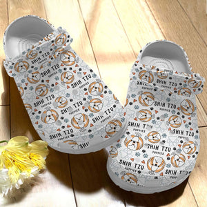 Clog Shih Tzu Personalized Clog, Custom Name, Text Lovely Shih Tzu Puppies, Fashion Style For Women, Men, Kid, Print 3D - Love Mine Gifts