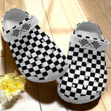 Clog Racing Personalized Clog, Custom Name, Text Dirt Track Flag, Fashion Style For Women, Men, Kid, Print 3D - Love Mine Gifts