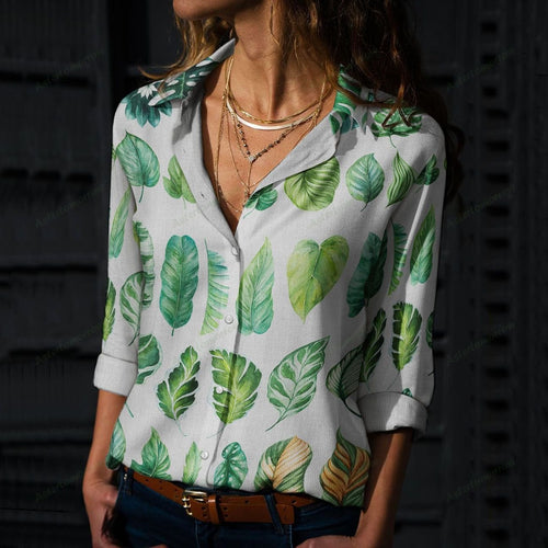 Casual T-shirt Tropical Leaves - Gardening Long Sleeve Casual Shirt Women, Men, Couple, Unisex - Love Mine Gifts