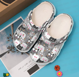 Cat Personalized Clog, Custom Name, Text Hello Kittens, Fashion Style For Women, Men, Kid, Print 3D