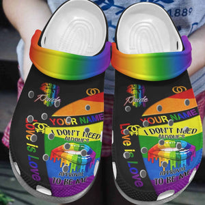 Clog Lgbt Personalize Clog, Custom Name, Text, Fashion Style For Women, Men, Kid, Print 3D Personalized Love Is Love - Love Mine Gifts