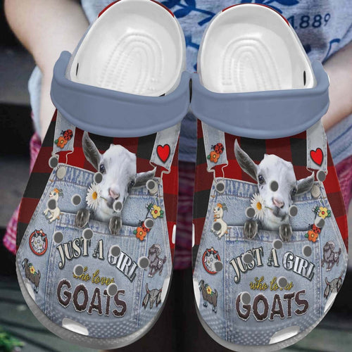 Clog Goat Personalize Clog, Custom Name, Text, Fashion Style For Women, Men, Kid, Print 3D Love Goats - Love Mine Gifts