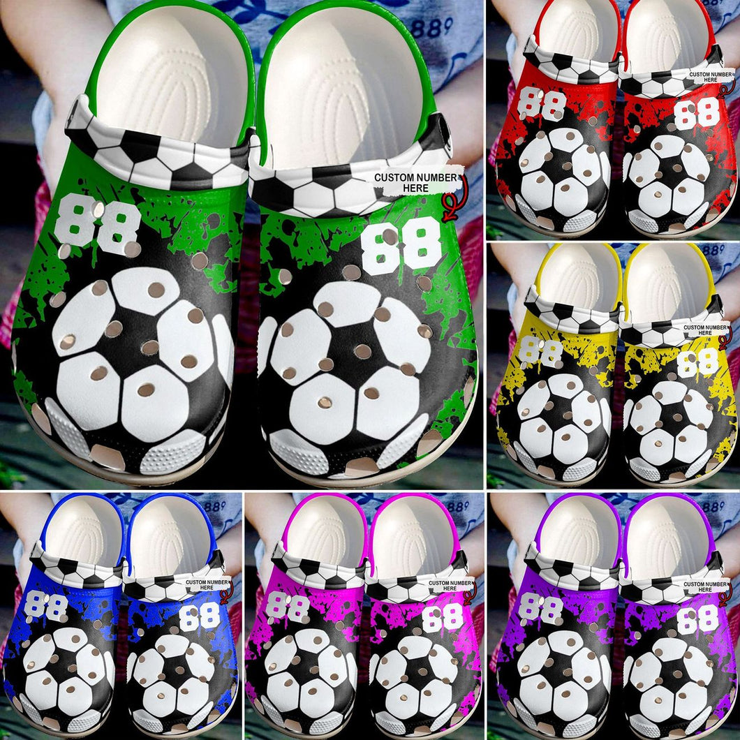 Clog Soccer Personalized Clog, Custom Name, Text Soccer Love, Fashion Style For Women, Men, Kid, Print 3D - Love Mine Gifts