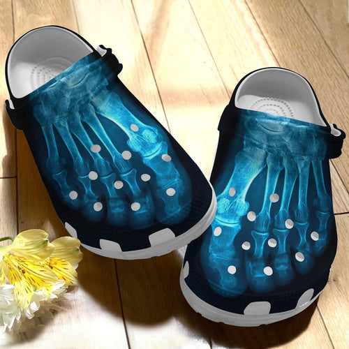 Clog Rad Tech Personalized Clog, Custom Name, Text X Ray Feet, Fashion Style For Women, Men, Kid, Print 3D - Love Mine Gifts