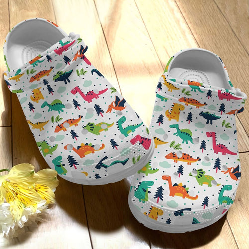 Clog Dinosaur Personalize Clog, Custom Name, Text, Fashion Style For Women, Men, Kid, Print 3D So Cute - Love Mine Gifts