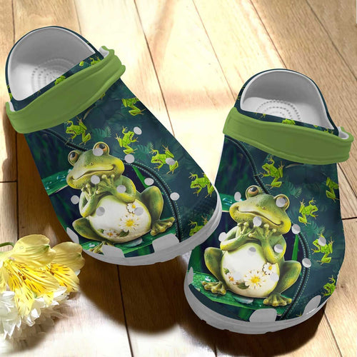 Clog Frog Personalized Clog, Custom Name, Text Frog Lover, Fashion Style For Women, Men, Kid, Print 3D - Love Mine Gifts