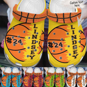 Clog Basketball Fans Personalize Clog, Custom Name, Text, Fashion Style For Women, Men, Kid, Print 3D - Love Mine Gifts