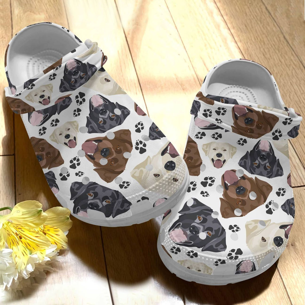 Clog Dog Personalize Clog, Custom Name, Text, Fashion Style For Women, Men, Kid, Print 3D Labrador V4 - Love Mine Gifts