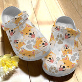 Clog Dog Personalize Clog, Custom Name, Text, Fashion Style For Women, Men, Kid, Print 3D Shiba Inu V2 - Love Mine Gifts