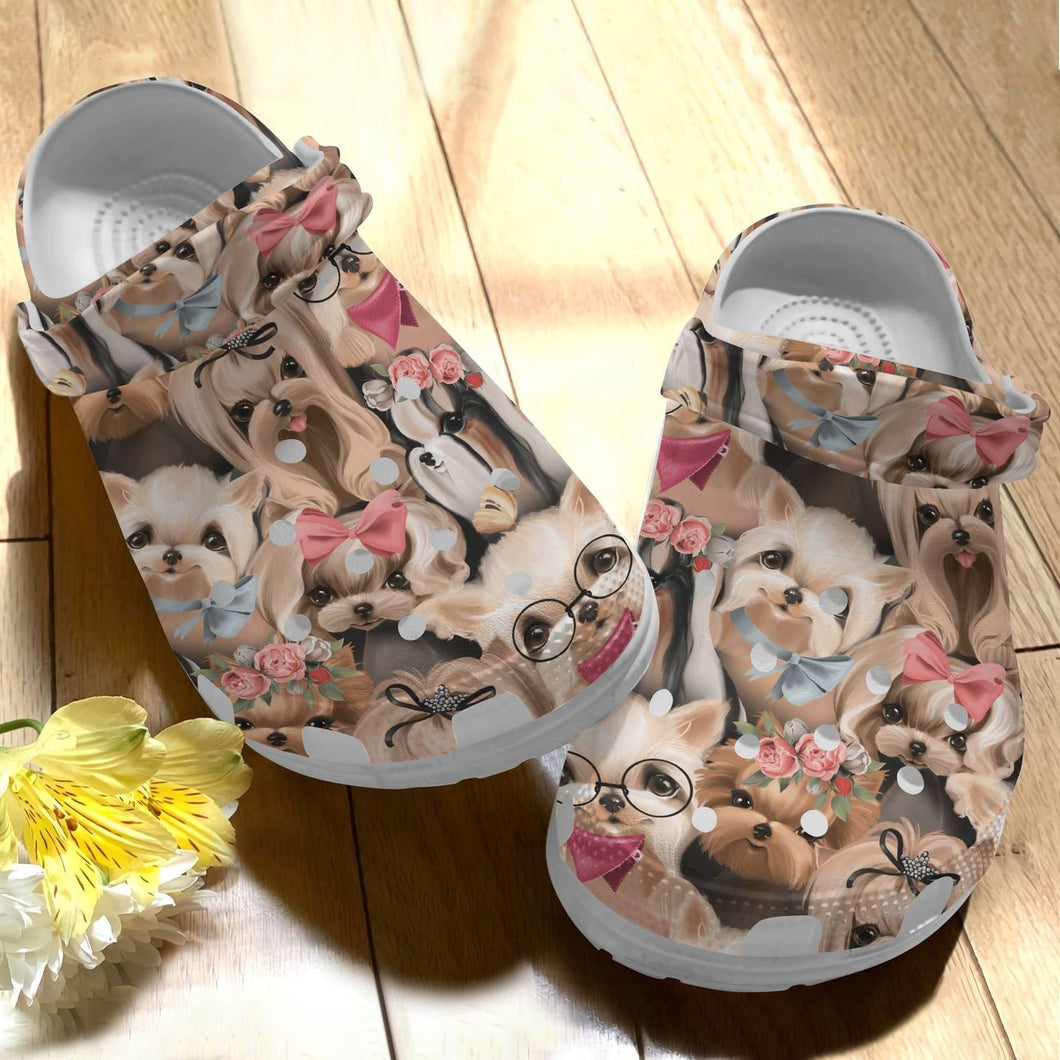 Clog Dog Personalize Clog, Custom Name, Text, Fashion Style For Women, Men, Kid, Print 3D Yorkie V1 - Love Mine Gifts