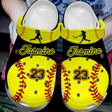Clog Softball Personalize Clog, Custom Name, Text, Fashion Style For Women, Men, Kid, Print 3D Softball Lover Q - Love Mine Gifts