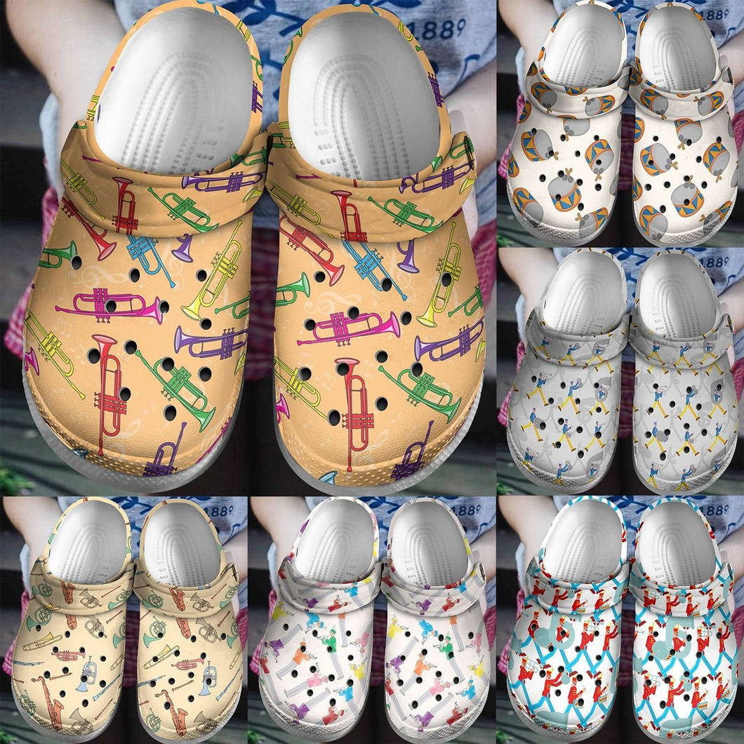Clog Marching Band Personalize Clog, Custom Name, Text, Fashion Style For Women, Men, Kid, Print 3D Marching Band Collection - Love Mine Gifts