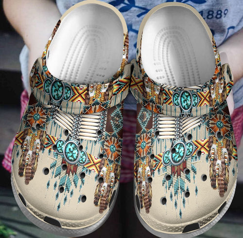 Clog Native American Personalize Clog, Custom Name, Text, Fashion Style For Women, Men, Kid, Print 3D Native - Love Mine Gifts