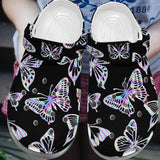Butterfly Personalize Clog, Custom Name, Text, Fashion Style For Women, Men, Kid, Print 3D Bling Butterfly