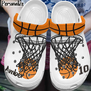 Clog Basketball Lover Personalized Personalize Clog, Custom Name, Text, Fashion Style For Women, Men, Kid, Print 3D - Love Mine Gifts