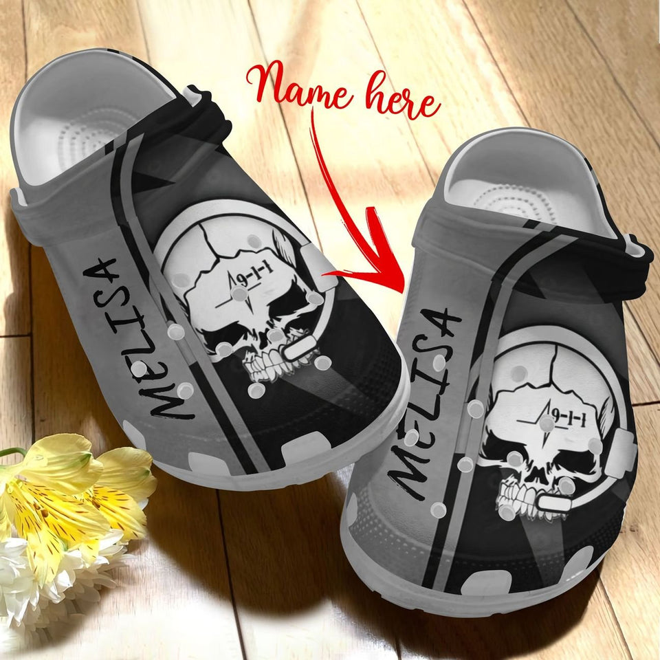 Dispatcher Personalized Personalize Clog, Custom Name, Text, Fashion Style For Women, Men, Kid, Print 3D Whitesole 911