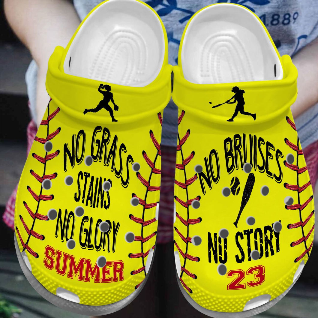Clog Softball Personalize Clog, Custom Name, Text, Fashion Style For Women, Men, Kid, Print 3D No Bruises Stains No Story - Love Mine Gifts