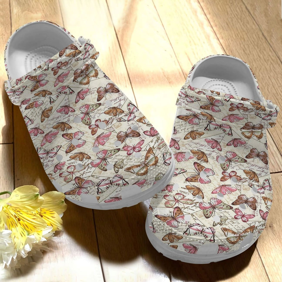 Clog Butterfly Personalize Clog, Custom Name, Text, Fashion Style For Women, Men, Kid, Print 3D Butterfly Dream - Love Mine Gifts