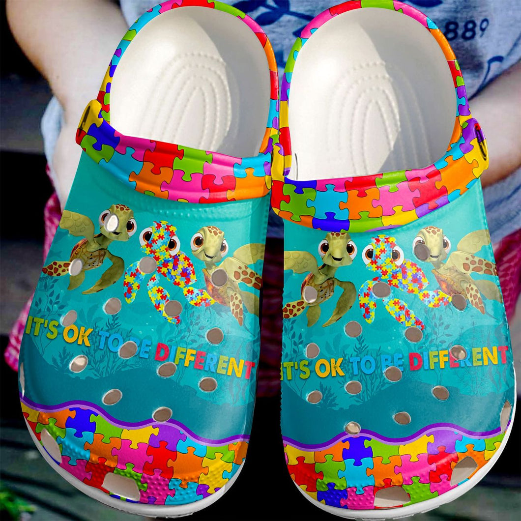 Clog Autism Personalize Clog, Custom Name, Text, Fashion Style For Women, Men, Kid, Print 3D It'S Ok To Be Differrent - Love Mine Gifts