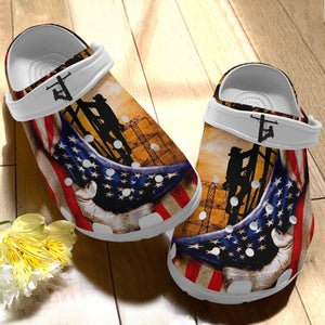Clog Lineman Personalized Clog, Custom Name, Text American Lineman, Fashion Style For Women, Men, Kid, Print 3D - Love Mine Gifts
