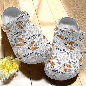 Clog Dog Personalize Clog, Custom Name, Text, Fashion Style For Women, Men, Kid, Print 3D Basenji V1 - Love Mine Gifts