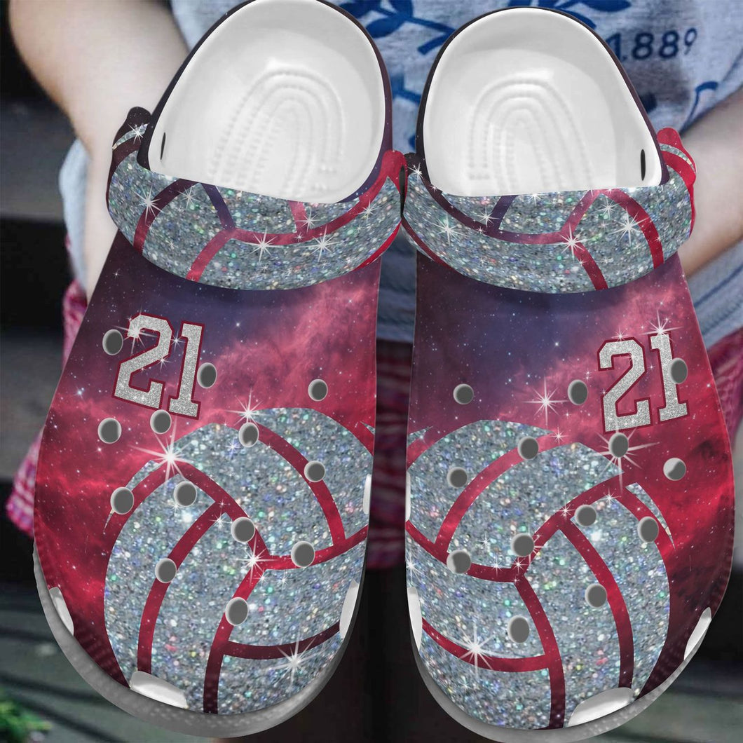 Volleyball Personalize Clog, Custom Name, Text, Fashion Style For Women, Men, Kid, Print 3D Volleyball Star