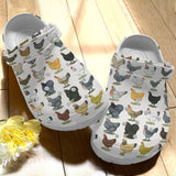 Clog Chicken Personalize Clog, Custom Name, Text, Fashion Style For Women, Men, Kid, Print 3D Whitesole Types Of Chicken - Love Mine Gifts