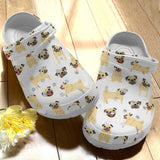 Clog Dog Personalize Clog, Custom Name, Text, Fashion Style For Women, Men, Kid, Print 3D Pug V2 - Love Mine Gifts