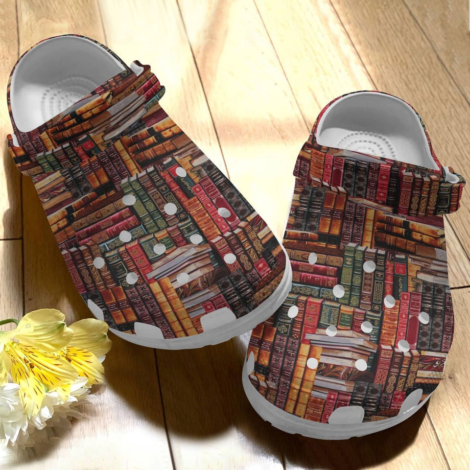 Clog Reading Personalize Clog, Custom Name, Text, Fashion Style For Women, Men, Kid, Print 3D Reading V1 - Love Mine Gifts