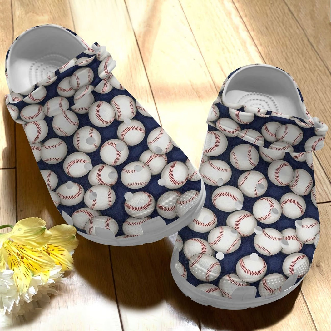 Clog Baseball Personalize Clog, Custom Name, Text, Fashion Style For Women, Men, Kid, Print 3D Baseball Pattern - Love Mine Gifts