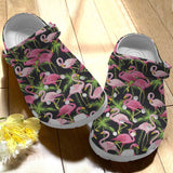 Clog Flamingo Personalize Clog, Custom Name, Text, Fashion Style For Women, Men, Kid, Print 3D Tropical Forest - Love Mine Gifts