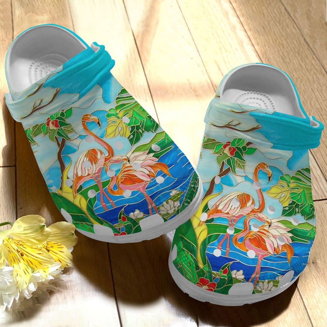 Clog Flamingo Personalize Clog, Custom Name, Text, Fashion Style For Women, Men, Kid, Print 3D Summer Flamingo - Love Mine Gifts