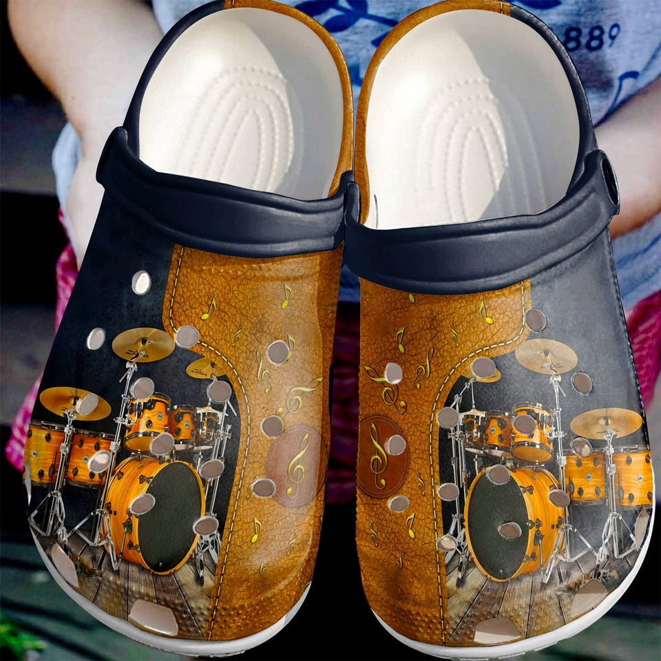 Clog Drummer Personalize Clog, Custom Name, Text, Fashion Style For Women, Men, Kid, Print 3D Drummer - Love Mine Gifts