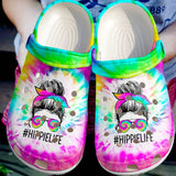 Clog Hippie Personalize Clog, Custom Name, Text, Fashion Style For Women, Men, Kid, Print 3D Hippie Life - Love Mine Gifts