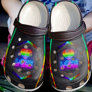 Lgbt Personalize Clog, Custom Name, Text, Fashion Style For Women, Men, Kid, Print 3D Love Is Love