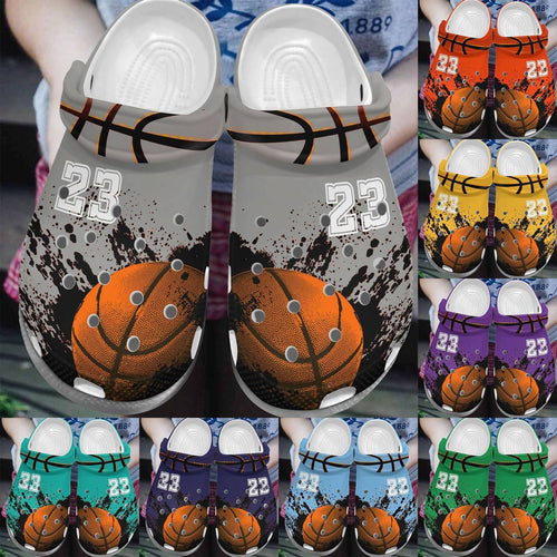 Clog Basketball Personalized Personalize Clog, Custom Name, Text, Fashion Style For Women, Men, Kid, Print 3D Basketball Lover - Love Mine Gifts