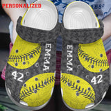 Clog Softball Personalized Personalize Clog, Custom Name, Text, Fashion Style For Women, Men, Kid, Print 3D Softball Match - Love Mine Gifts