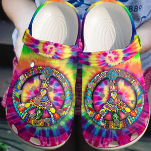 Hippie Personalize Clog, Custom Name, Text, Fashion Style For Women, Men, Kid, Print 3D Whitesole Color Your Day