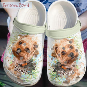 Yorshire Terrier Personalize Clog, Custom Name, Text, Fashion Style For Women, Men, Kid, Print 3D Whitesole Personalized Yorkie Love