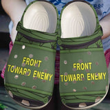 Armed Personalize Clog, Custom Name, Text, Fashion Style For Women, Men, Kid, Print 3D Whitesole Front Toward Enemy