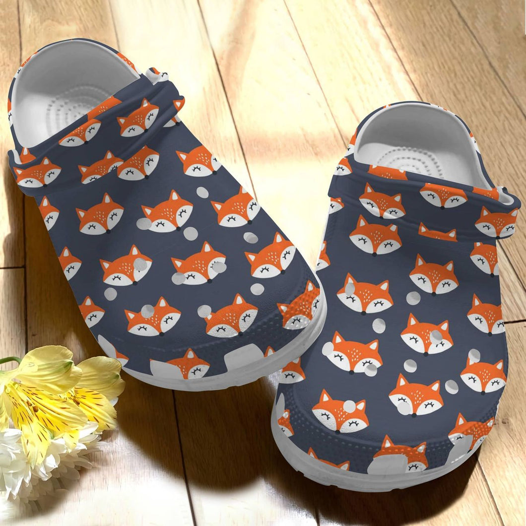 Clog Animal Personalize Clog, Custom Name, Text, Fashion Style For Women, Men, Kid, Print 3D Fox V2 - Love Mine Gifts