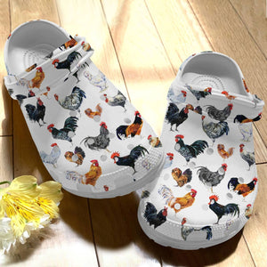 Clog Farm Personalize Clog, Custom Name, Text, Fashion Style For Women, Men, Kid, Print 3D Chicken V8 - Love Mine Gifts