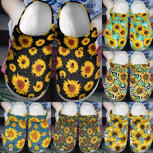 Clog Sunflower Personalize Clog, Custom Name, Text, Fashion Style For Women, Men, Kid, Print 3D Sunflower Collection - Love Mine Gifts