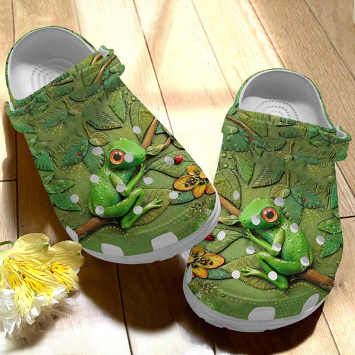 Clog Frog Personalized Clog, Custom Name, Text Forest Frog, Fashion Style For Women, Men, Kid, Print 3D - Love Mine Gifts